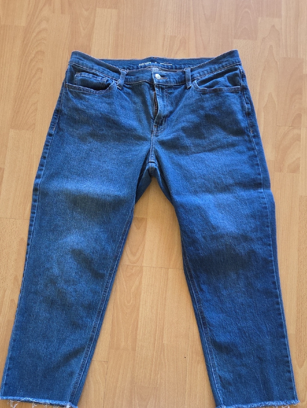 Old Navy Women's Dark Blue Straight-Leg Jeans